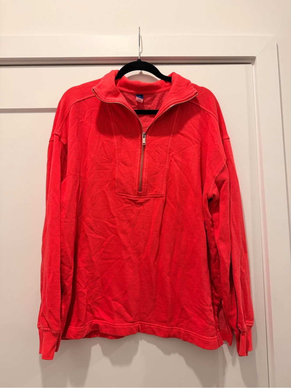 Old Navy Men's Bright Red Half-Zip Pullover Sweater